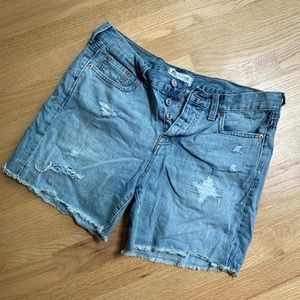 Madewell distressed boyfriend denim short